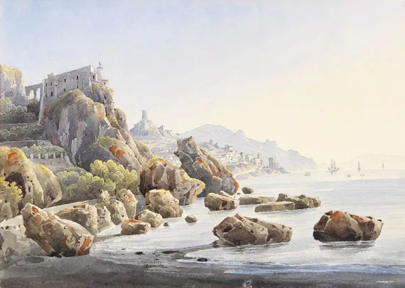 Johann Jakob Wolfensberger — Felsenküste bei Amalfi