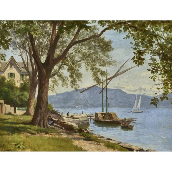 Johann Joseph Geisser — Au bord du Lac Léman.