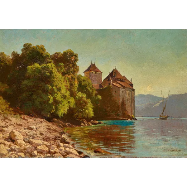 Johann Joseph Geisser — Genfersee mit Schloss Chillon.