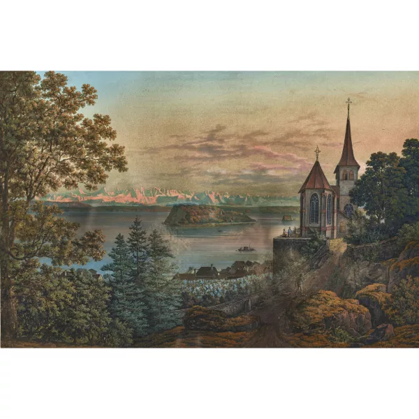 Johann Joseph Hartmann — Die Petersinsel von Ligerz-Gléresse aus.