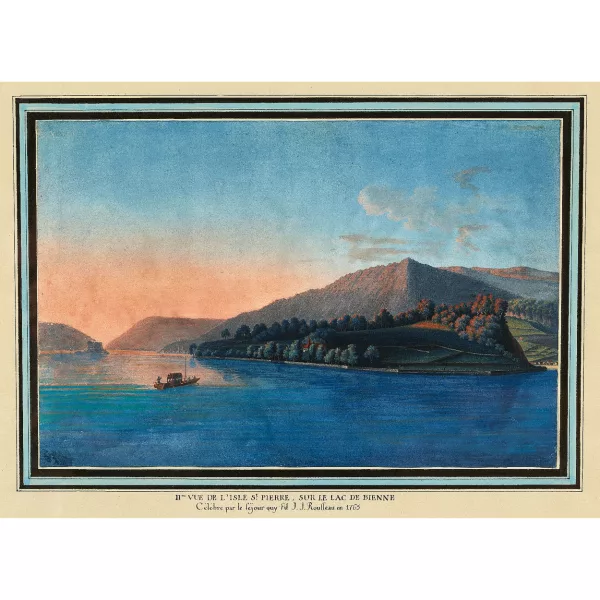 Johann Joseph Hartmann — "IIme vue de l'Isle St. Pierre, sur le Lac de Bienne...".