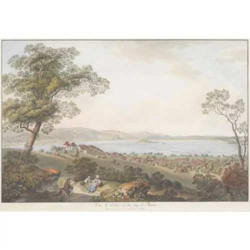Johann Ludwig Aberli — "Vûe de Cerlier et, du Lac de Bienne".