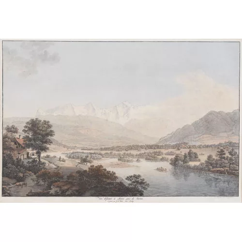 Johann Ludwig Aberli — "Vue dessinée à Mouri près de Berne".