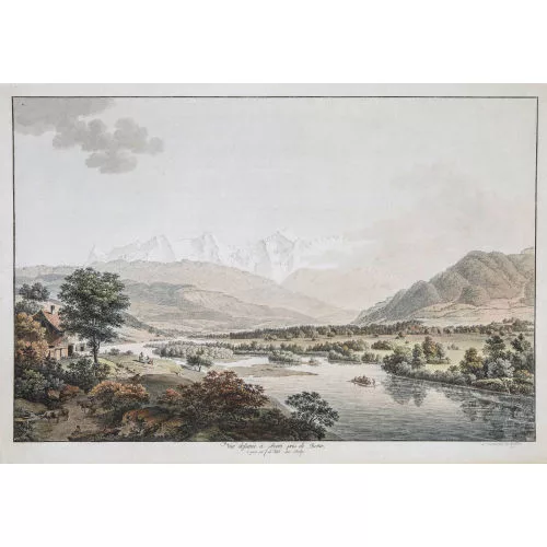 Johann Ludwig Aberli — "Vûe dessinée à Mouri près de Berne".