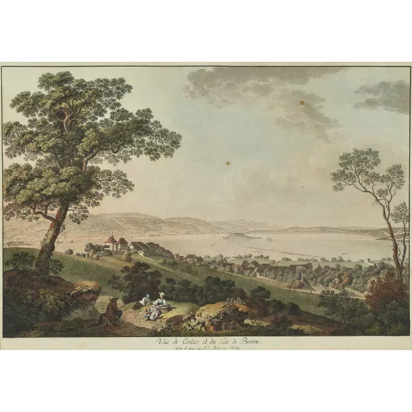 Johann Ludwig Aberli — "Vûe de Cerlier et du Lac de Bienne".