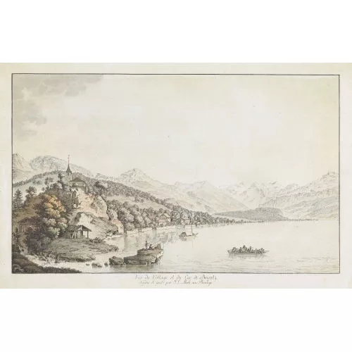 Johann Ludwig Aberli — "Vûe du Village et du Lac de Brientz".
