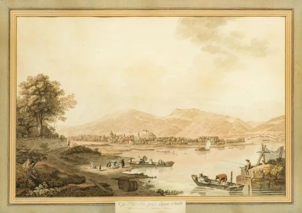Johann Ludwig Aberli — Vue de Cerlier au lac de Bienne et Vue d'Yverdon depuis Clindi