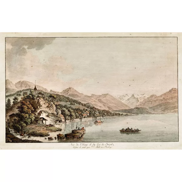 Johann Ludwig Aberli — "Vûe de Village et du Lac de Brientz".
