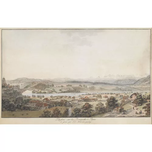 Johann Ludwig Aberli — "Dessiné sur les Remparts à Berne".