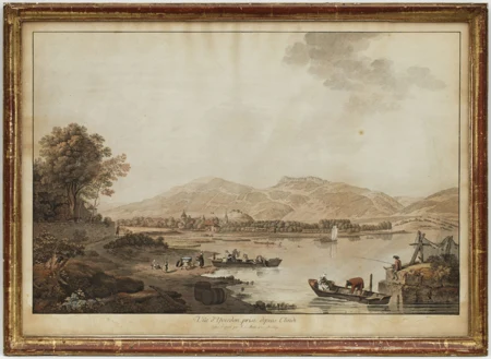 Vue d'Yverdon prise depuis Clindi et Vue de Cerlier et du lac de Bienne