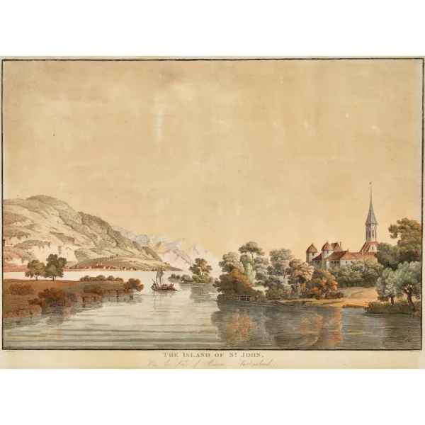 Johann Ludwig Aberli — "The Island of St. John, On the Lake of Bienne...".