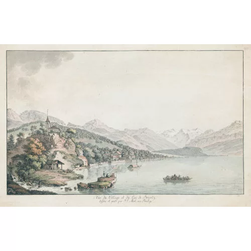 Johann Ludwig Aberli — "Vue du Village et du Lac de Brientz.".