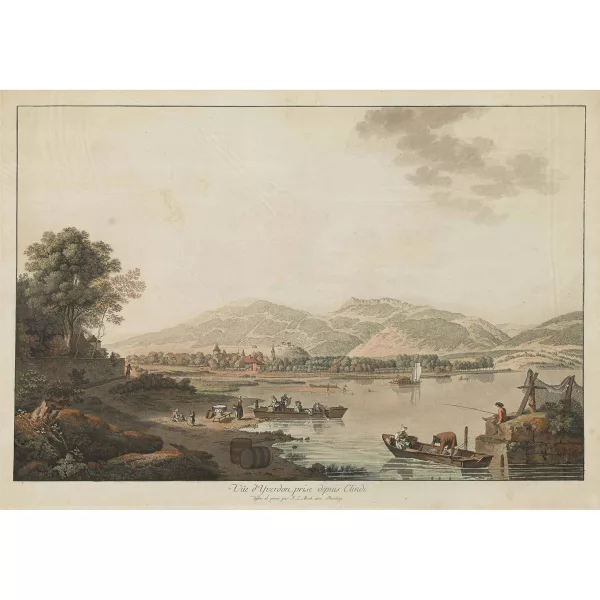 Johann Ludwig Aberli — "Vûe d'Yverdon, prise depuis Clindi".