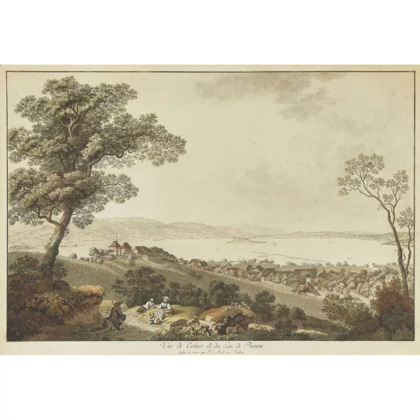 Johann Ludwig Aberli — "Vûe de Cerlier et du Lac de Bienne".