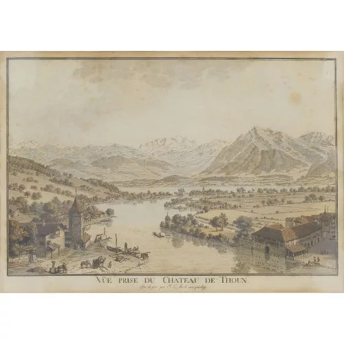Johann Ludwig Aberli — "Vue prise du Chateau de Thoun".