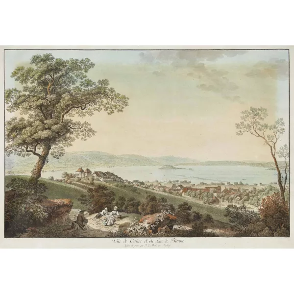 Johann Ludwig Aberli — "Vûe de Cerlier et du Lac de Bienne".