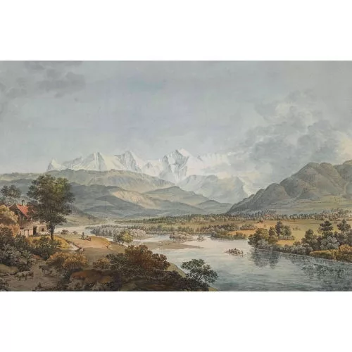 Johann Ludwig Aberli — "Vue dessinée à Mouri près de Berne".