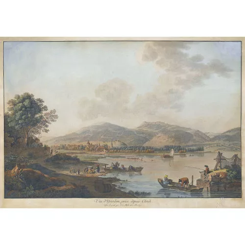 Johann Ludwig Aberli — "Vûe d′Yverdon, prise depuis Clindi".