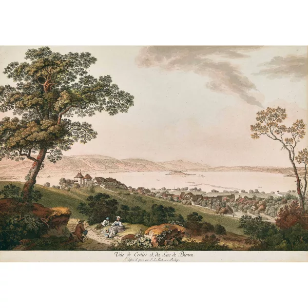 Johann Ludwig Aberli — "Vûe de Cerlier et du Lac de Bienne".