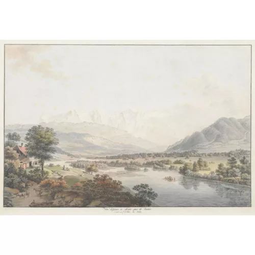 Johann Ludwig Aberli — "Vûe dessinée à Mouri près de Berne,...".