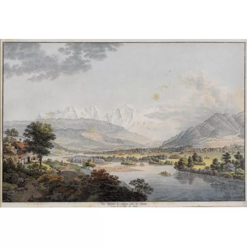 Johann Ludwig Aberli — "Vue dessinée à Mouri près de Berne".