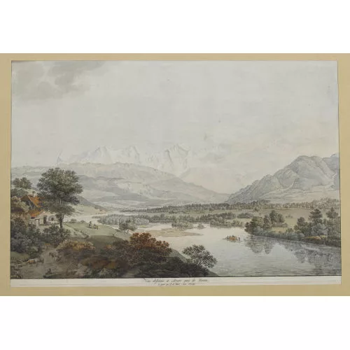Johann Ludwig Aberli — "Vue dessinée à Mouri près de Berne".