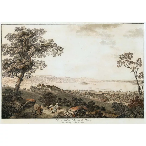 Johann Ludwig Aberli — "Vûe de Cerlier et du Lac de Bienne".