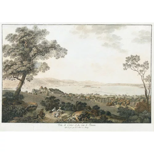 Johann Ludwig Aberli — "Vûe de Cerlier et, du Lac de Bienne.".