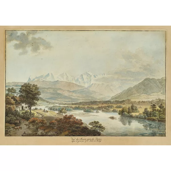 Johann Ludwig Aberli — "Vûe dessiné à Mouri prés de Berne".