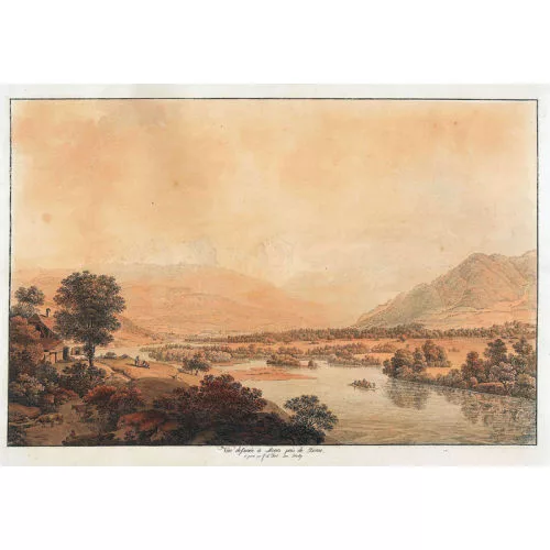 Johann Ludwig Aberli — "Vûe dessinée à Mouri prés de Berne,..."