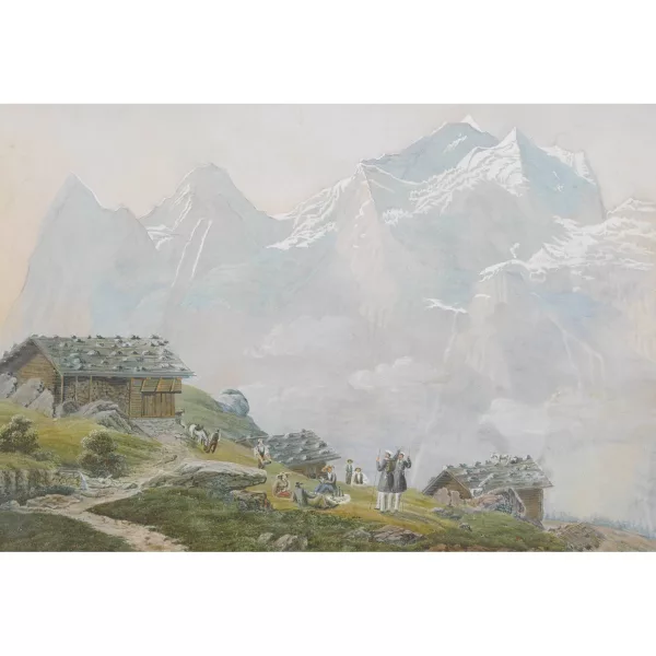 Johann Ludwig Bleuler — Bergrast mit Eiger, Mönch und Jungfrau.