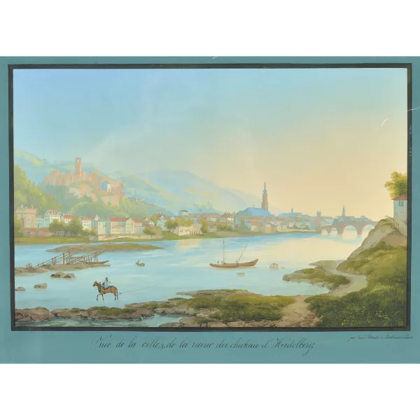 Johann Ludwig Bleuler — "Vue de la ville & de la ruine du chateau d'Heidelberg".