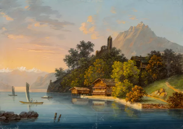 Johann Ludwig Bleuler — Rütliwiese mit Blick auf den Oberalpstock