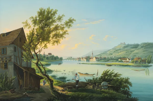 Johann Ludwig Bleuler — Vue de la Ville de Stein Canton de Schaffhouse