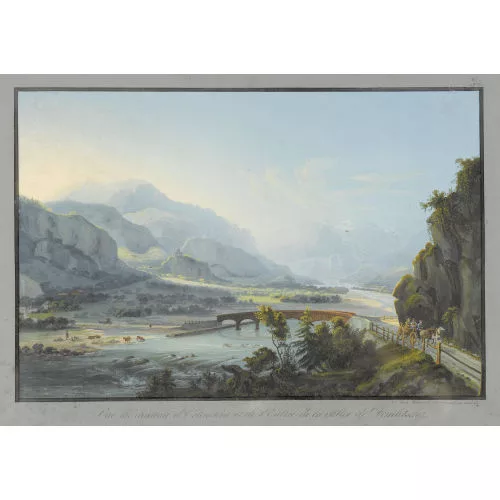 Johann Ludwig Bleuler — "Vue du château d′Ortenstein et de l′Entrée de la vallée Dom