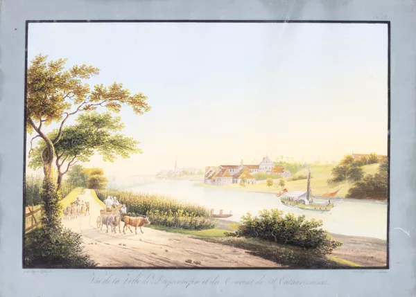 Johann Ludwig Bleuler — Vue de la Ville de Diessenhofen et du Convent de St. Catharinenthal