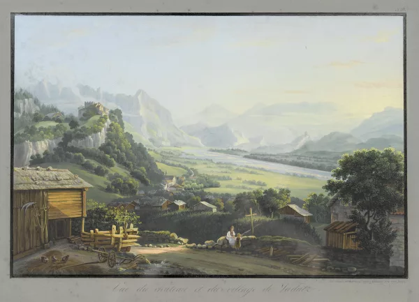 Johann Ludwig Bleuler — "Vue du château et du village de Vadutz".