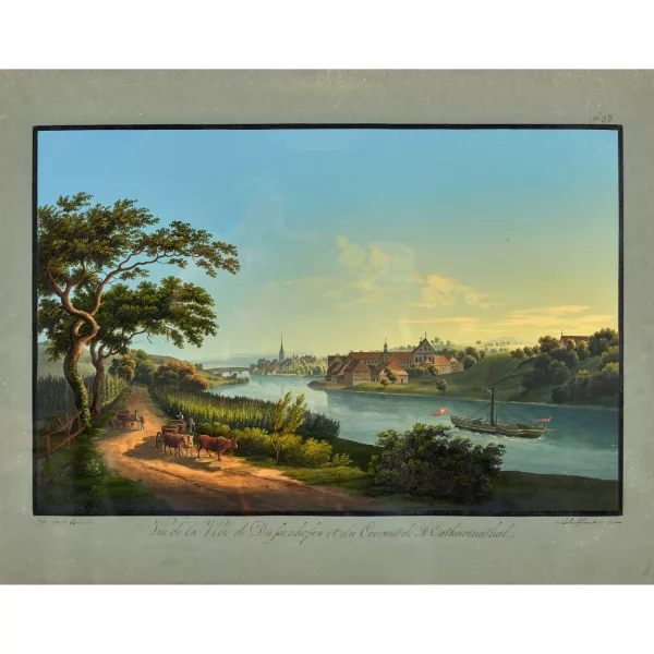 Johann Ludwig Bleuler — "Vue de la Ville de Diessenhofen et du Couvent de St. Catharinathal".