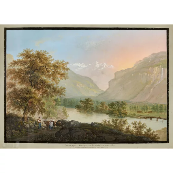 Johann Ludwig Bleuler — "Aussicht gegen Meiringen Haslethal, im Canton Bern".