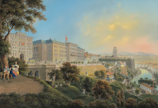 Johann Ludwig Bleuler — Bundespalast in Bern / bei Louis Bleuler in Schloss Laufen, Schaffhausen