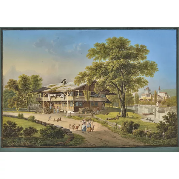 Johann Ludwig Bleuler — "Maison de Pêcheurs à Scherzliguen, près de Thoune".