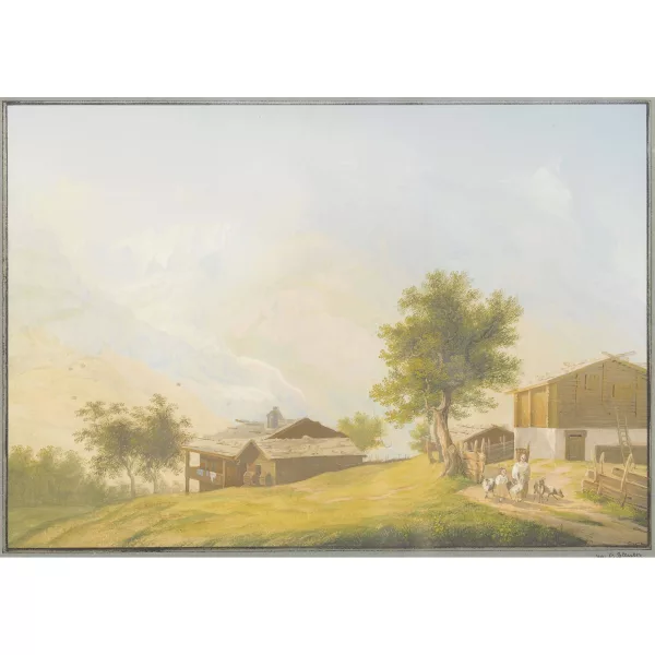Johann Ludwig Bleuler — Vue du Glacier de Grindelwald.