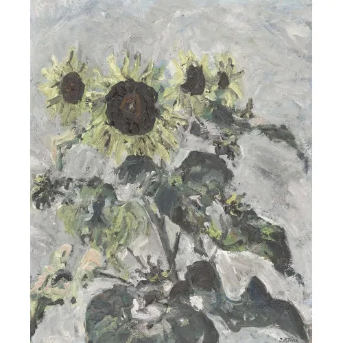 Johann Peter Flück — Stillleben mit Sonnenblumen.