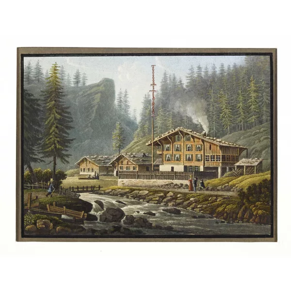 Johann Peter Lamy — "Vue des bains de Rosenlaui sur le grand Scheidegg, Canton de Berne".