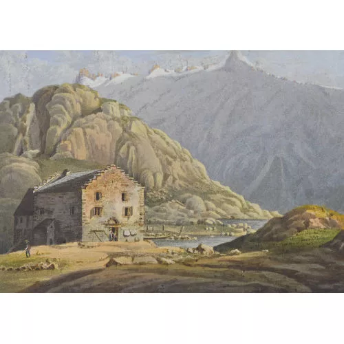 Johann Peter Lamy — "Vue de l′hospice du Grimsel et d′une partie du Lac des morts".