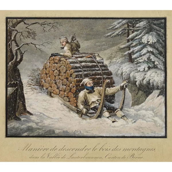 Johann Peter Lamy — "Manière de descendre le bois des montagnes,...