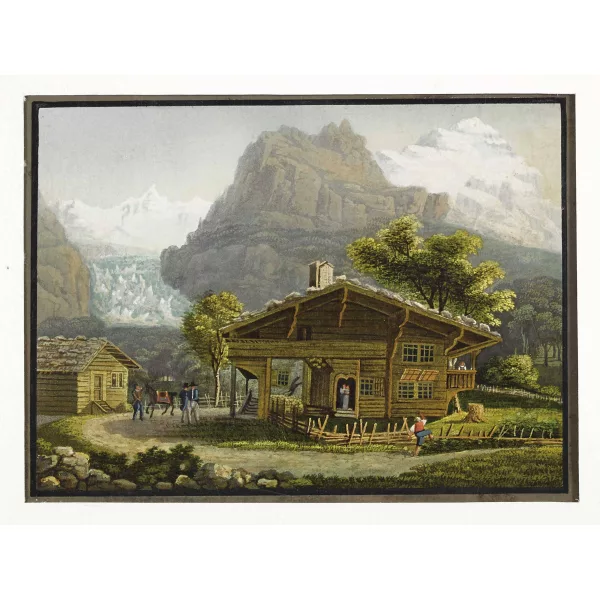 Johann Peter Lamy — "Maison de paysan dans la vallée de Grindelwald, Canton de Berne".