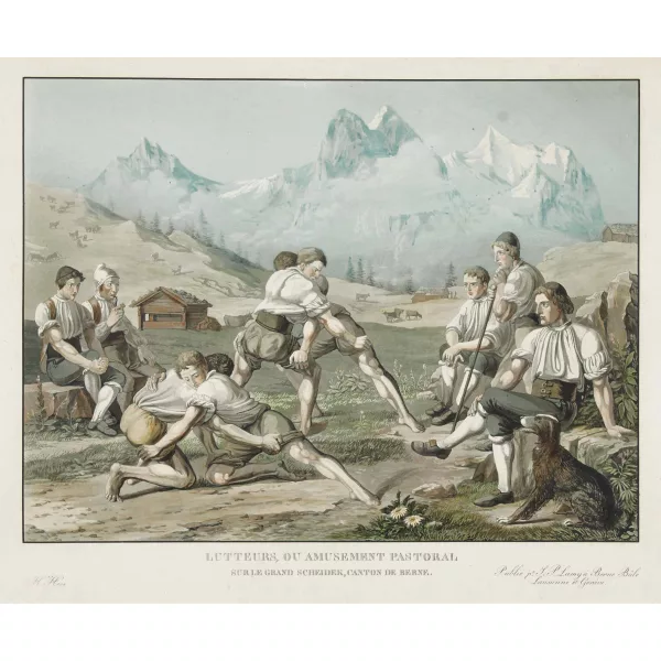 LAMY, JOHANN PETER & HESS, HIERONYMUS — "Lutteurs, ou amusement pastoral sur le grand Scheideck,...