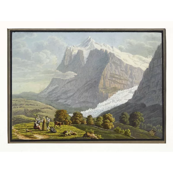 Johann Peter Lamy — "Vue du Wetterhorn et du glacier superieur du Grindelwald Canton de Berne".