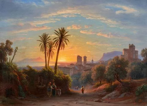 Johann Rudolf Bühlmann — Süditalienische Landschaft bei Sonnenuntergang